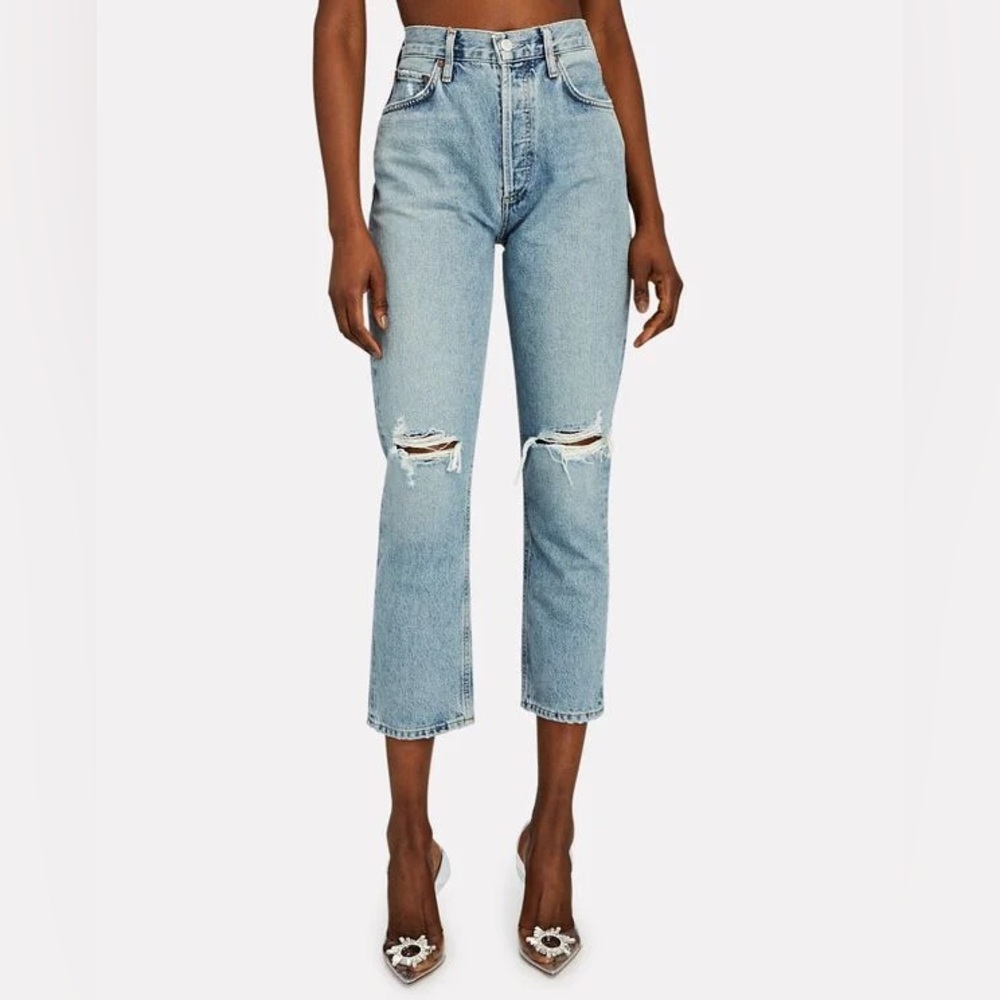 NWT Agolde Riley High Rise Straight Jeans in Escalate size 24